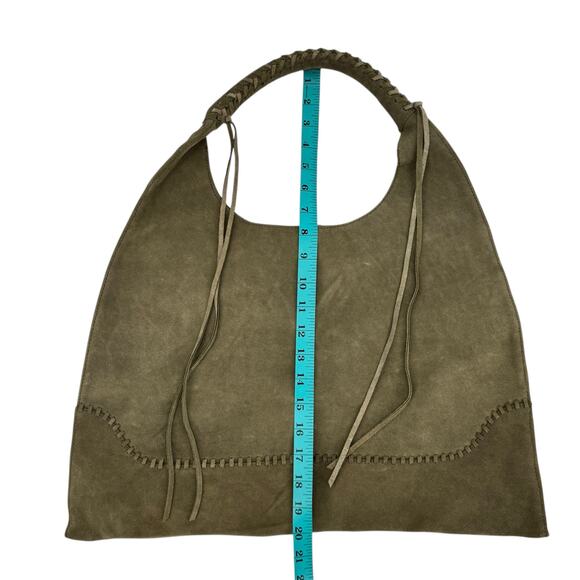 HOBO Green Suede Leather Nomad Hobo Large Square Slouchy Shoulder Bag - Picture 11 of 11